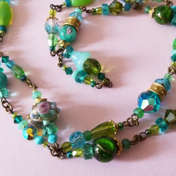 Long Flapper style beaded necklace! 1920's style - Picture 3 of 4